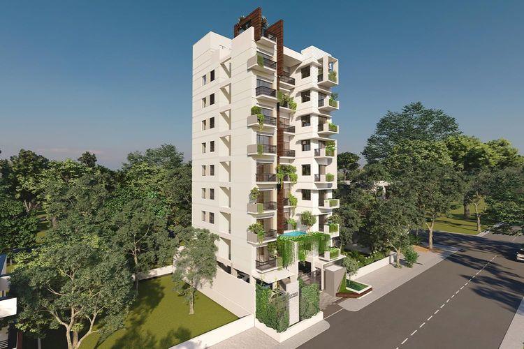 anwar landmark plumeria apartment's right side view Basundhara