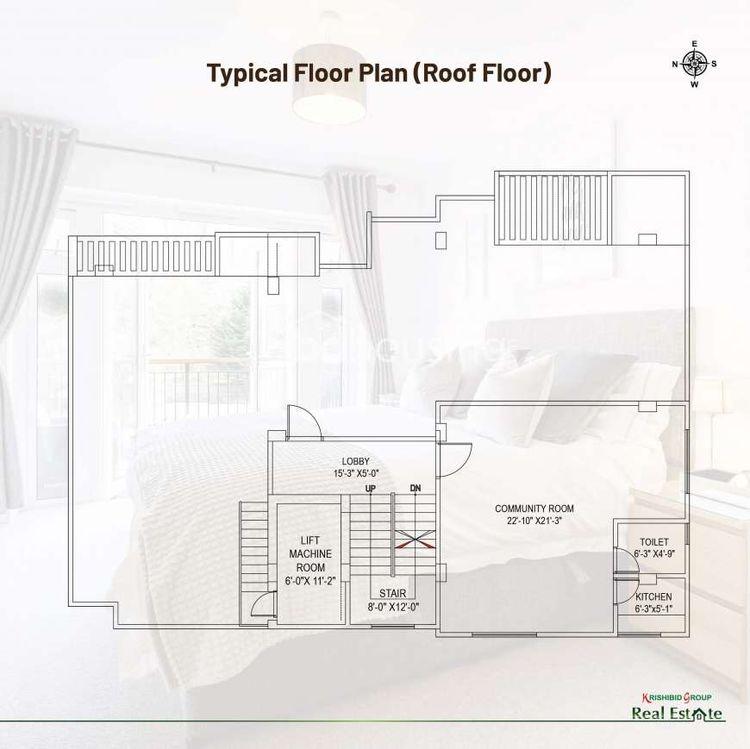 krishibid orchid apartment's roof floor plan মিরপুর