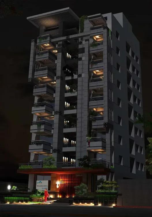 tm elegant exterior night view বসুন্ধরা