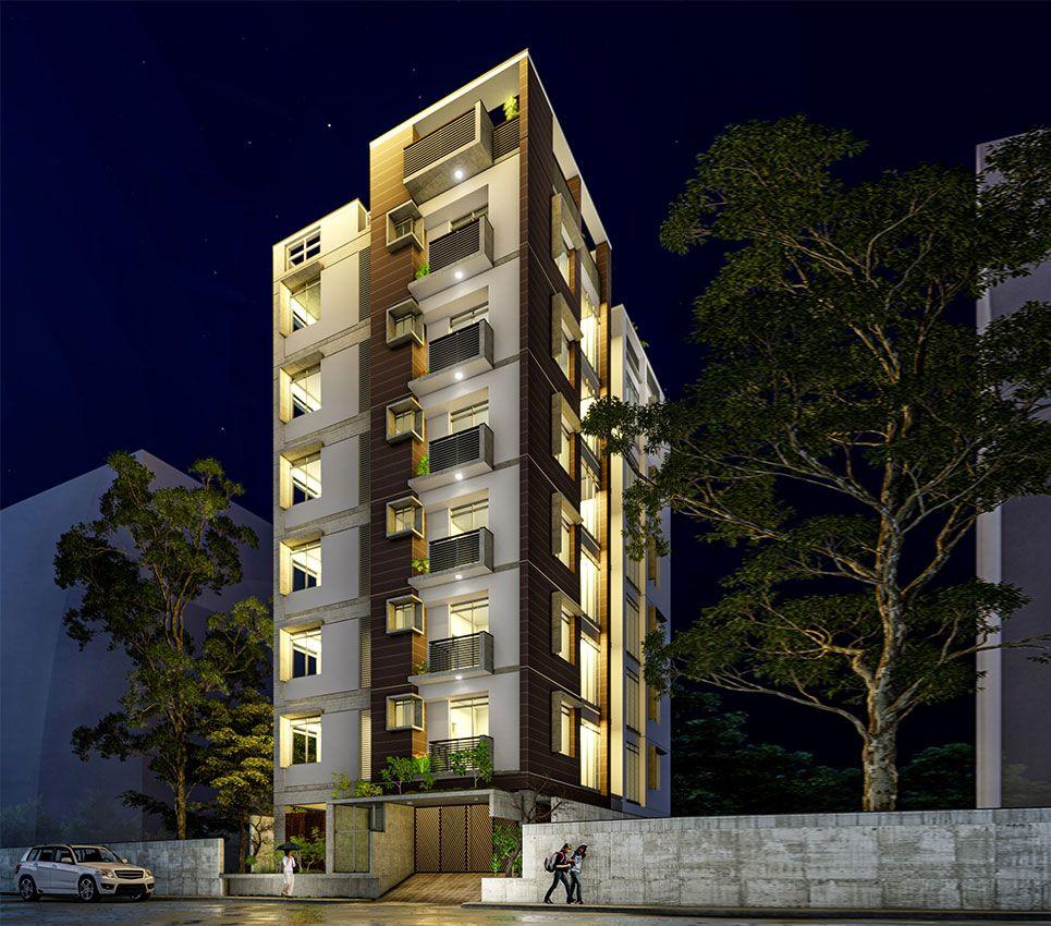 jbs mahira villa exterior night view বসুন্ধরা