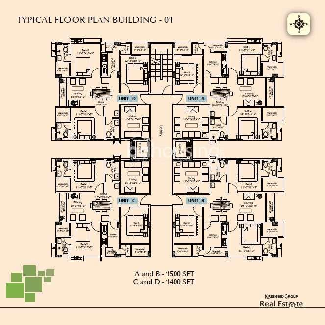 krishibid bhawal city apartment's floor plan building 01 Gazipur