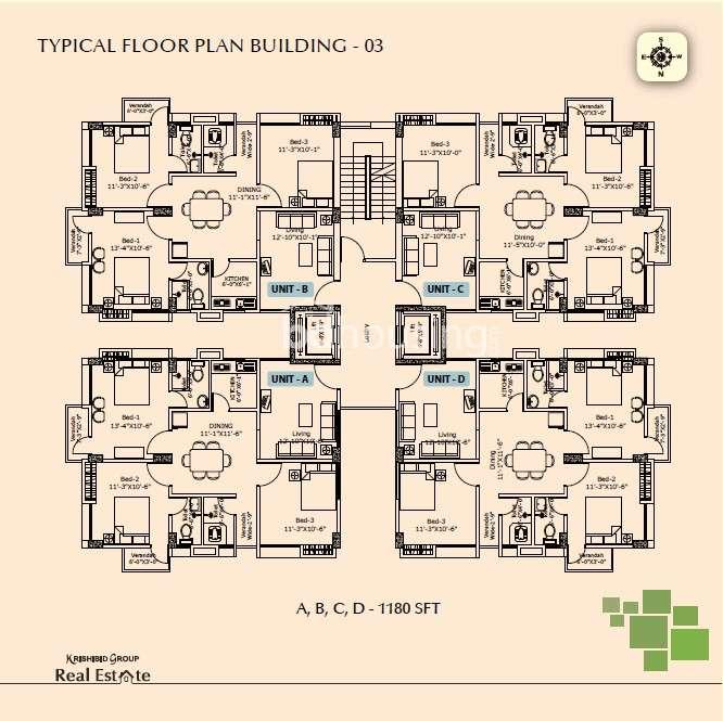 krishibid bhawal city apartment's floor plan building 03 Gazipur