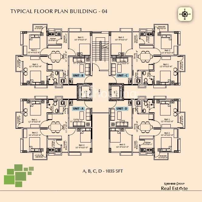 krishibid bhawal city apartment's floor plan building 04 Gazipur