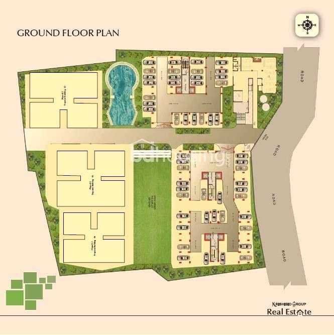 krishibid bhawal city apartment's ground floor plan Gazipur
