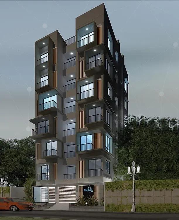 tm bulu exterior night view Basundhara