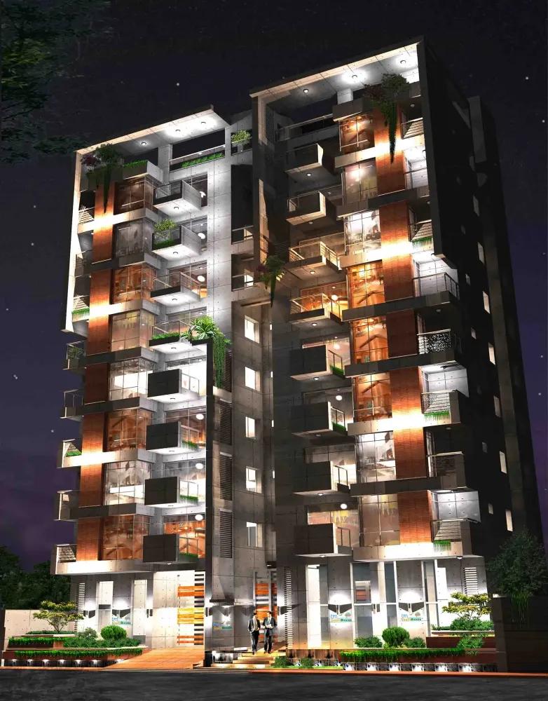 tm south breeze exterior night view Basundhara
