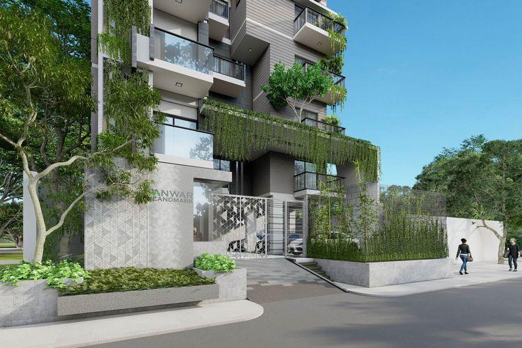 anwar landmark aster apartment's front view Basundhara