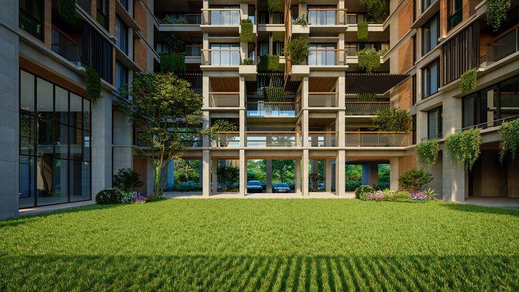 anwar landmark azalea apartment's lawn area Basundhara