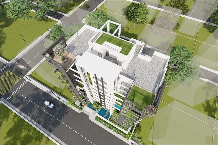 anwar landmark salahuddin garden apartment's birds eye view Basundhara