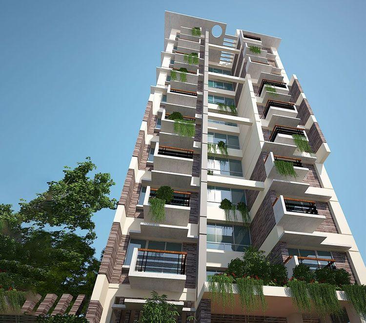 jbs camellia apartment's upward view বসুন্ধরা