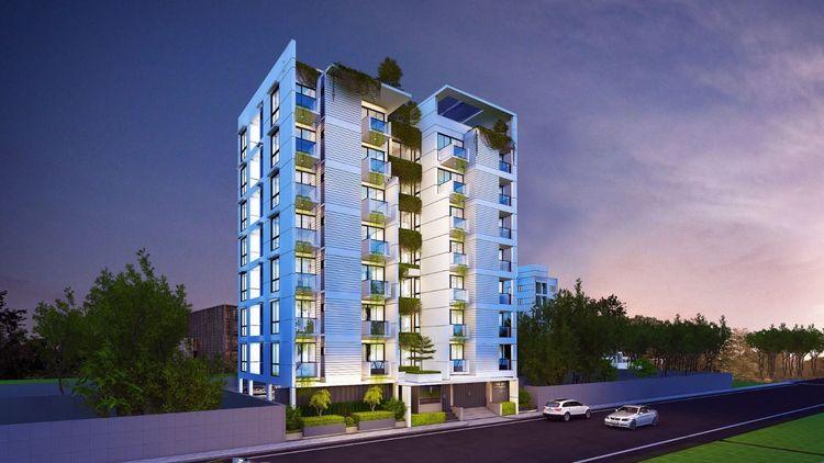 sukoon apartment's right side night view Basundhara