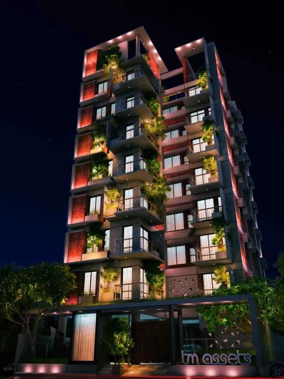 tm afia exterior night view বসুন্ধরা