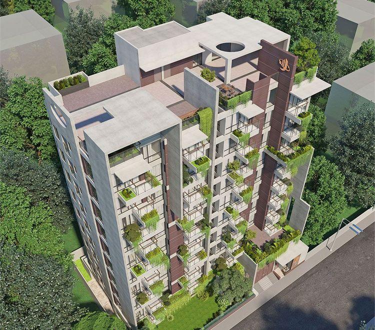 jbs emica apartment's roof top view বসুন্ধরা